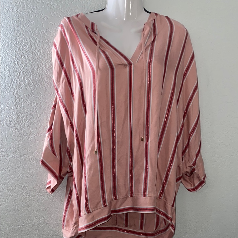 Marc New York Striped Pink and Red Women's Top